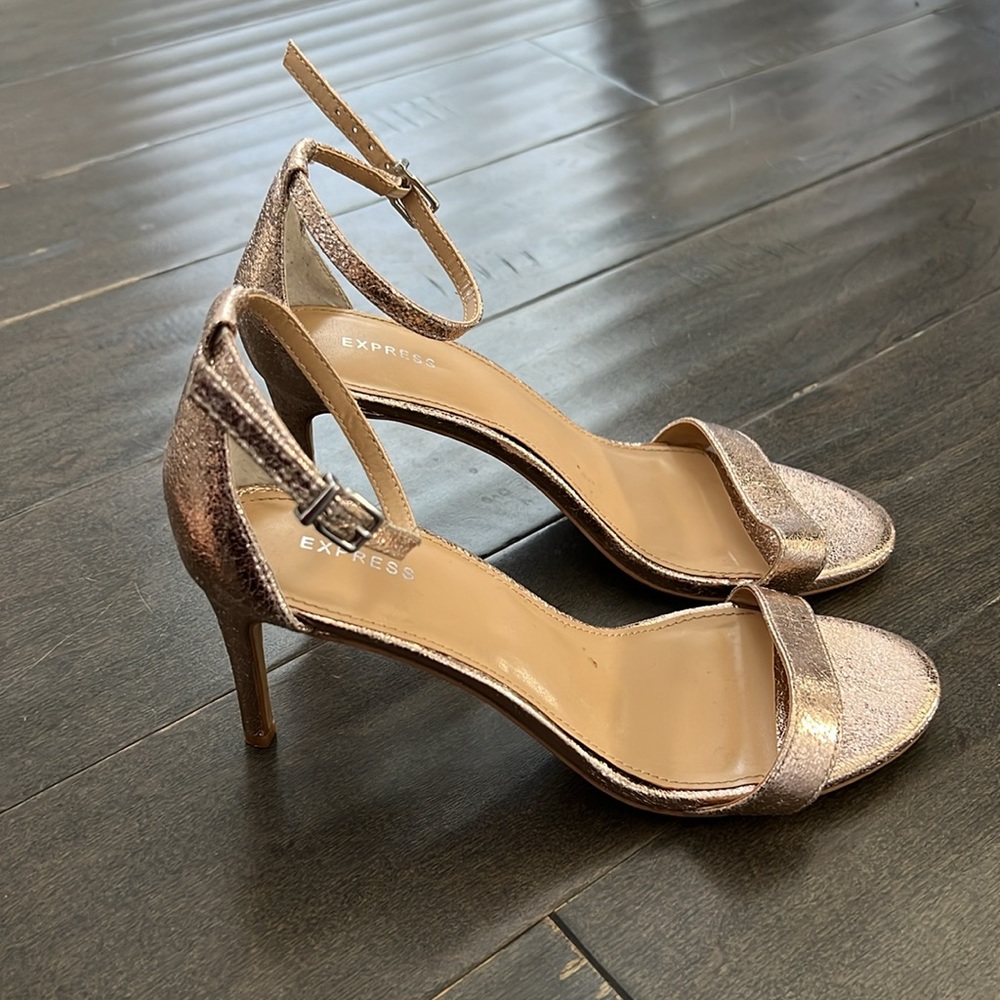 Champagne/Rose Gold Open Toe Heels